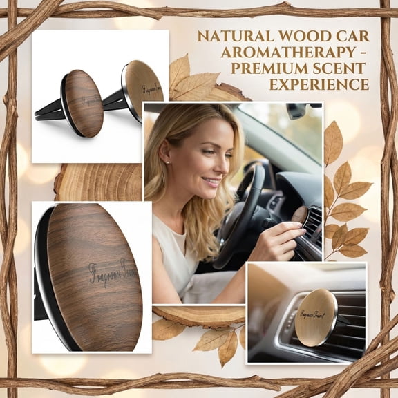 Car Scents Air Freshener, Air FreshenerforCar, Solid Beechwood Clip, 2inDisc, Long-Lasting Aroma, 1 Pc Auto Accessory