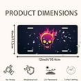 thumbnail image 2 of License Plate, Flaming Skull Decorative Front,Personalized Stainless Steel License Plate Cover For Men Women,12.2" X 6.2", 2 of 7