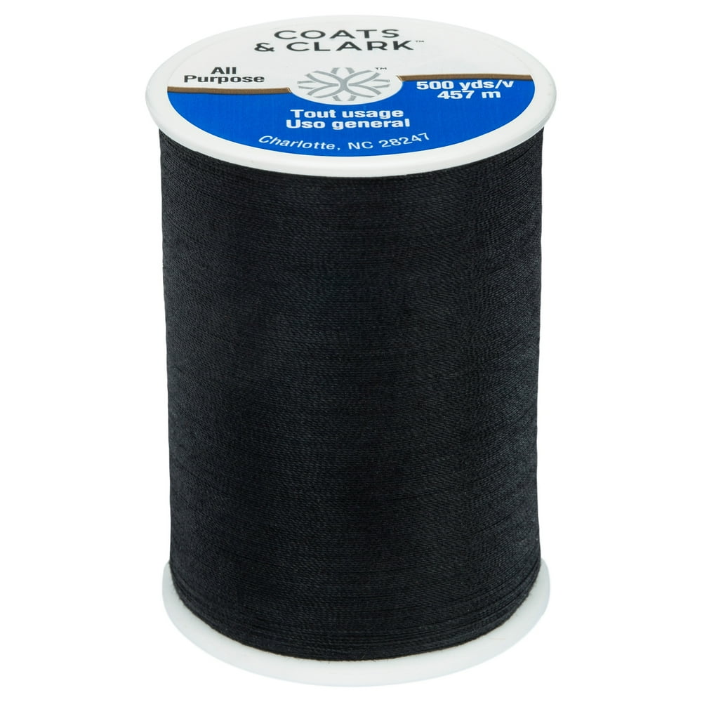 Coats & Clark All Purpose Black Polyester Thread, 500 Yards Walmart