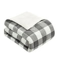 thumbnail image 4 of CEDAR COURT Lofty Plush Check Polyester Bedding Set, Queen, Gray/White, 3-Pieces, 4 of 5