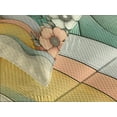 thumbnail image 4 of Ambesonne Boho Floral Quilted Bedspread Set 3 Pcs, Sunny Mid Century Waves, Queen Size, Mustard Seafoam Champagne, 4 of 4