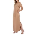 thumbnail image 3 of Doublju Women's V-Neck Short Sleeve Side Slit Maxi Dress with Pockets (Plus Size Available), 3 of 4