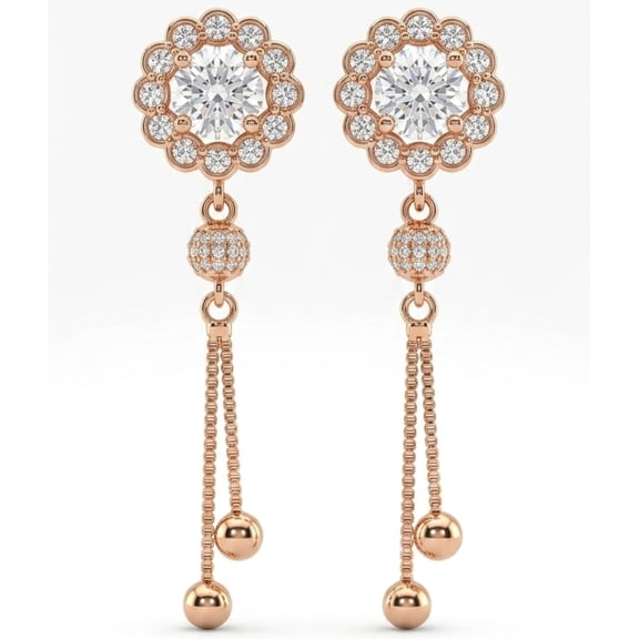 Elegant Long Tassel Drop Earrings for Women with Sparkling Stone Design Fashion Party Wear Jewelry