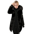 thumbnail image 3 of Womens Puffer Jacket 2026 Trendy Long Sleeve Slim Fit Mid Length Full Zip Up Thick Warm Winter Coats with Pockets, 3 of 8