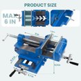 thumbnail image 2 of Cast Iron Cross Slide Drill Press Vise, 6.3 In Max Jaw Opening Compound Vise Cross Slide Mill, 11.4" X 11" X 6" Drill Press for Industrial Drilling, 2 of 7