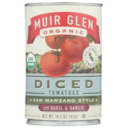 Muir Glen Diced Tomatoes Basil And Garlic Tomato, 14.5 Oz