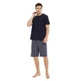 thumbnail image 4 of GLOBAL Men's Short Sleeve Crew Knitted Top & Lightweight Yarn Shorts Pajama Sets, Sizes S-XXL, 4 of 5