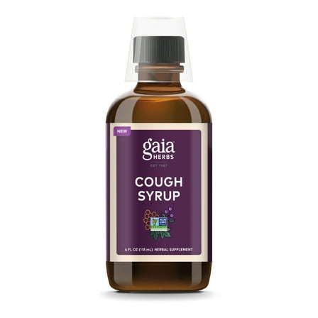Gaia Herbs Cough Syrup Original - Soothes Occasional Dry Coughs - with Honey, Ivy Leaf, Black Elderberry - 4 Fl Oz