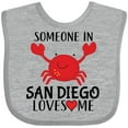 thumbnail image 3 of Inktastic Someone in San Diego Loves Me Gift Boys or Girls Baby Bib, 3 of 4