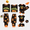 5.Black Pumpkin, variant on PatPat Halloween Pajamas Family Matching Letter & Bat Print Short Sleeve Pajamas Sets for Pet, Black & Orange