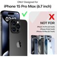 thumbnail image 4 of TAURI 5 en 1 para iPhone 15 Pro Max Funda Negra, [No Amarilla] con 2X Protector de Pantalla de Vidrio Templado + 2X Protector de Lente de Cámara, Funda Delgada a Prueba de Golpes para Teléfono de 6,7, 4 of 4