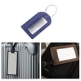 thumbnail image 5 of Unique Bargains 1 Pc Semicircle Horizontal Style Luggage Tag for Office Deep Blue PU, 5 of 5