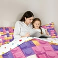 thumbnail image 5 of jejeloiu Construction Bedding Comforter Set,3D Building Blocks Twin Comforter Sets,Pink Purple Yellow Bedding Set For Girls Boys,Microfiber Bedroom Decor Reversible,2-Piece, 5 of 8