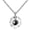 Sterling Silver, variant on I Love You Necklace, 925 Sterling Silver 100 Languages Projection on Round Onyx Pendant Loving Memory Collarbone Necklace 1 Pcs
