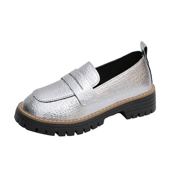 Busydd Loafers for Women Trendy Solid Color Leather Women's Shoes Casual Low Heel Slip on Womens Loafers 6.5