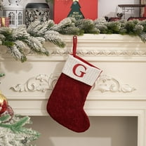 Tyidzon Christmas Stockings with Letter, 12" Embroidered Knitted Stockings for Family, Kids, Xmas Holiday Party Gifts Decorations for Fireplace