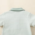 thumbnail image 6 of Sopiago Baby Boys Summer Wallfe Romper Striped Jumpsuit Toddler Boy Bodysuit Short Sleeve Onesies Boy Playsuit (Green,0-6 Months), 6 of 7
