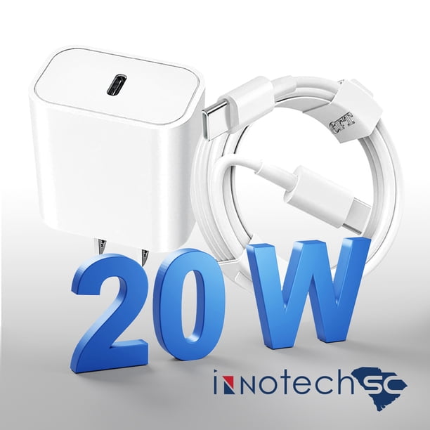 Cargador de Iluminación Innotech para Apple iPhone Cable de carga de 6 Pies y adaptador de corriente
