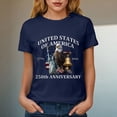 thumbnail image 6 of Duqingm America 251 Shirt Independence Day POROPL T Shirts for Women,Cotton Womens Graphic Tshirts Crewneck Short Sleeve Shirt Navy,2XL, 6 of 7