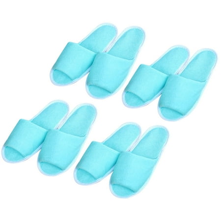 

Lixi 4 Pairs of Female Disposable Slippers Portable Folding Slippers for Travel Hotel (Blue)