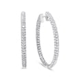 thumbnail image 4 of 14K White Gold 3 1/2 Cttw Lab Grown Pave Set Diamond Eternity Inside Out Hoop Earrings (G-H Color, SI1-SI2 Clarity), 4 of 7