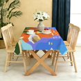thumbnail image 5 of Rectangular Tablecloth 60x84 Inch – Waterproof Polyester Printed Table Cover, Wrinkle Resistant, Washable for Kitchen & Dining, Floral Flowers Print, 5 of 6