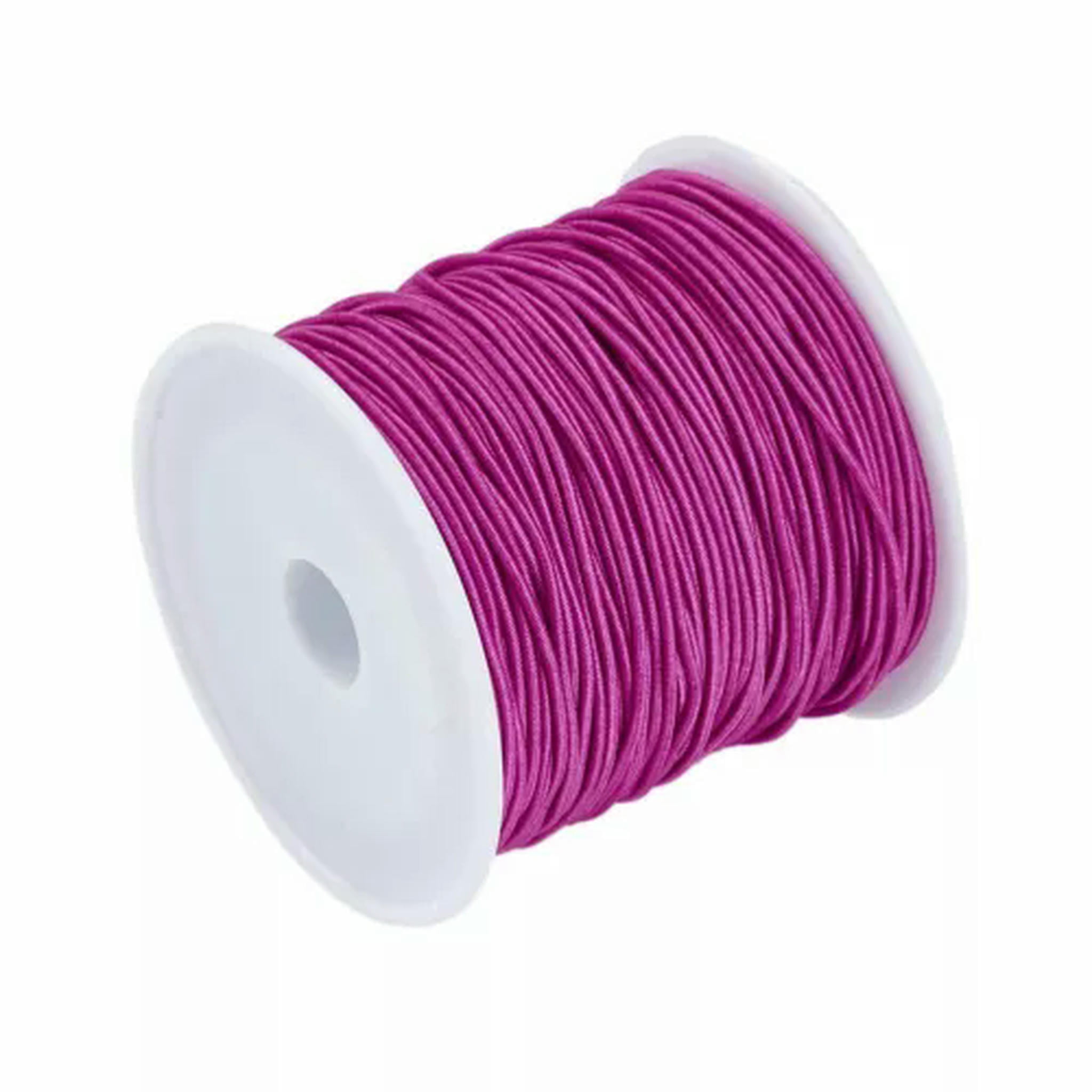 U8MO 10 Roll Elastic Fibre Cord Thread Crafting Stretch Beading String Bracelet 1mm-Fuchsia
