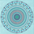 thumbnail image 1 of Ahgly Company Indoor Square Patterned Blue Koi Blue Area Rugs, 4' Square, 1 of 6