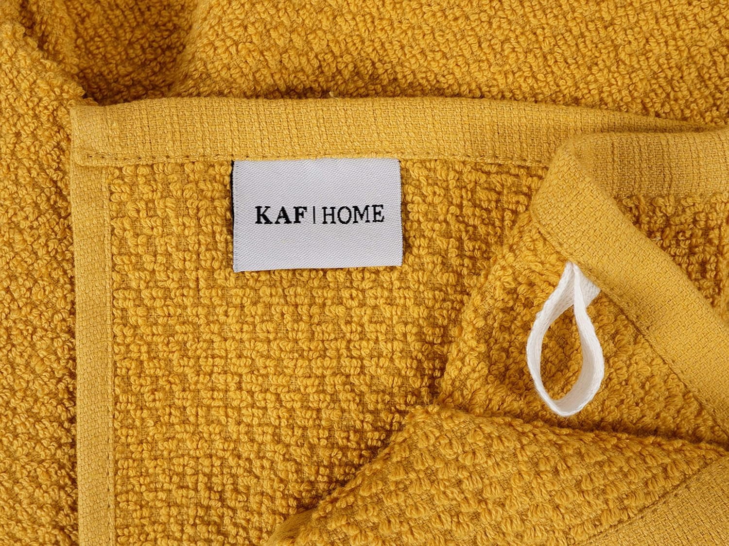 KAF Home Deluxe Kitchen Towels Set, Popcorn Terry Dish Towels, 18” x 28”, Camel, 4 Pack