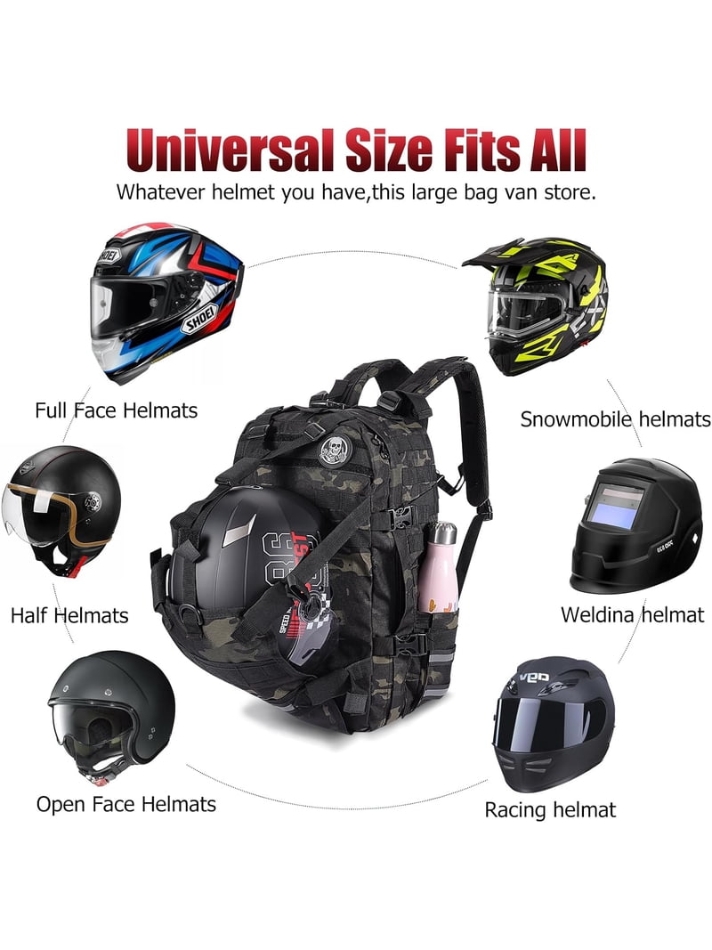 full face motorcycle helmet backpack 20L with Hidden Helmet Net-GIFT 19x11x11 Foldable Motorcycle Backpack | Moto