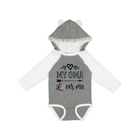 

Inktastic My Oma Loves Me Grandchild Gift Baby Girl Long Sleeve Bodysuit