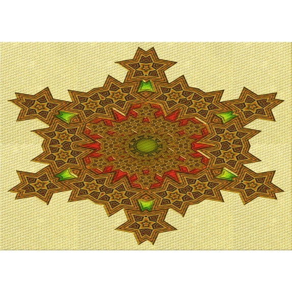 Ahgly Company Indoor Rectangle Patterned Dark Bisque Brown Area Rugs, 2' x 3'