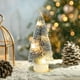 thumbnail image 4 of Mini árbol de Navidad con luces LED | Decoración de escritorio plateada con nieve | Decoración navideña de 15 cm para el hogar, la oficina y para celebraciones, 4 of 5
