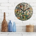 thumbnail image 3 of Yayeee 10" Wall Clock Battery Operated Quartz Round Silent Non-Ticking Home Decor, Beige Floral Garden, 3 of 6