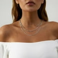 thumbnail image 3 of GOSFRY Layered Necklace for Women Dainty 14K Silver Plated Necklaces Trendy Herringbone Rope Chain Necklace Set Simple Stacked Choker Layering Jewelry Minimalist Gifts, 3 of 9