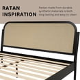 thumbnail image 4 of Aurelia 14 Inch Signature Bed Frame with Headboard - Bohemian & Mid Century Modern Style - Wood Slat Support - No Box Spring Needed - Easy Assembly - Black, Queen, 4 of 5