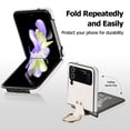 thumbnail image 2 of Allytechgroup Galaxy Flip 4 Case with Ring Holder Stand, Premium PU Leather Stylish Shockproof Anti-Scratch Portable Phone Case Cover for Samsung Galaxy Z Flip 4, White, 2 of 9
