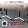 thumbnail image 6 of Folding Conference Table Modern Large Mobile Meeting Table Rolling Conference Room Tables with Wheels Seminar Tables for Office Training Classroom (4, Walnut, 63" D X 19.7" W X 29.5" H), 6 of 7