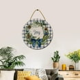 thumbnail image 2 of Joy Wreath Front Door Sign Funny Wreaths Hanging Wooden Plaque Decoration Round Rustic Wood Farmhouse Porch Decor for Home Front Door Decor, 12 x 12 Inch, 2 of 5