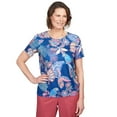 thumbnail image 1 of Alfred Dunner Womens Petite Mosaic Parrot Drawstring Hem Top, 1 of 6