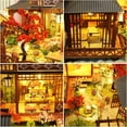 thumbnail image 2 of COSITTE 1:24 Japanese Courtyard DIY Wooden Dollhouse Kit with LED Lights & Furniture Decor, Miniature House Building Set for Crafts & Home Decor, 2 of 9