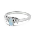 thumbnail image 3 of 10k White Gold Oval Opal And Diamond Ring, 3 of 5