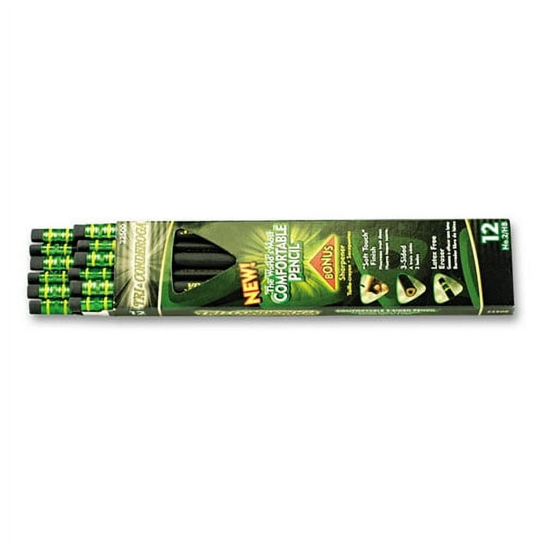 Tri-Conderoga Pencil with Microban Protection, HB (#2), Black Lead, Black Barrel, Dozen Tri-Conderoga Pencil with Microban Protection, HB (#2), Black Lead, Black Barrel, Dozen