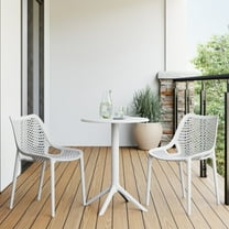 WestinTrends Playa 3-Piece Outdoor Resin Patio Bistro Set with Stackable Patio Dining Side Chairs, White