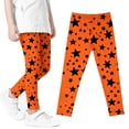 thumbnail image 2 of Utoimkio Girls Halloween Star Printed Stretch Leggings Soft Comfortable Ankle Length Pants Leggings for Kid Little Girls 3-8 Years, 2 of 4