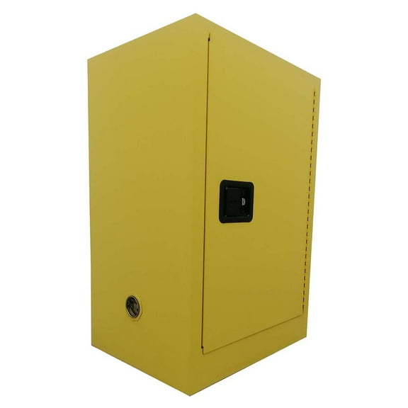 EQCOTWEA Flammable Liquids Safety Cabinet Safety Fireproof Chemicals Security Shelving Storage Bin 40 Gallon Yellow