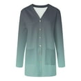 thumbnail image 5 of idosla Long Sleeve Cardigan for Women Casual Gradation Pockets Button Down Loose Fall Lightweight Hiking Trendy Jacket (Mint Green, 3XL), 5 of 8