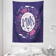 thumbnail image 1 of I Love You Tapestry, Harvest Season with Sky Clouds Earth Shooting Stars Wish Together Print, Wall Hanging for Bedroom Living Room Dorm Decor, 60W X 80L Inches, Purple White Pink, by Ambesonne, 1 of 2