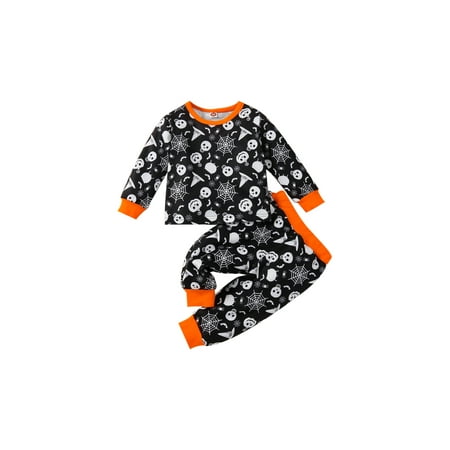 

Bebiullo Toddler Baby Girls Boys Halloween Pajamas Set Print Pullover Top Pants Sleepwear Clothes Outfit 4-5 Years