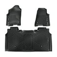 thumbnail image 1 of VEVOR Tapis de Sol Automobiles, Convient aux Dodge Ram 1500 Crew Cab 2019-2024, 3 Pcs Doublures de Rangée avant et 2e, Noir, 1 of 9